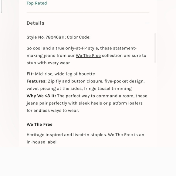 We The Free Black Just Frills Floral Velvet Fringe Jeans - Picture 11 of 13